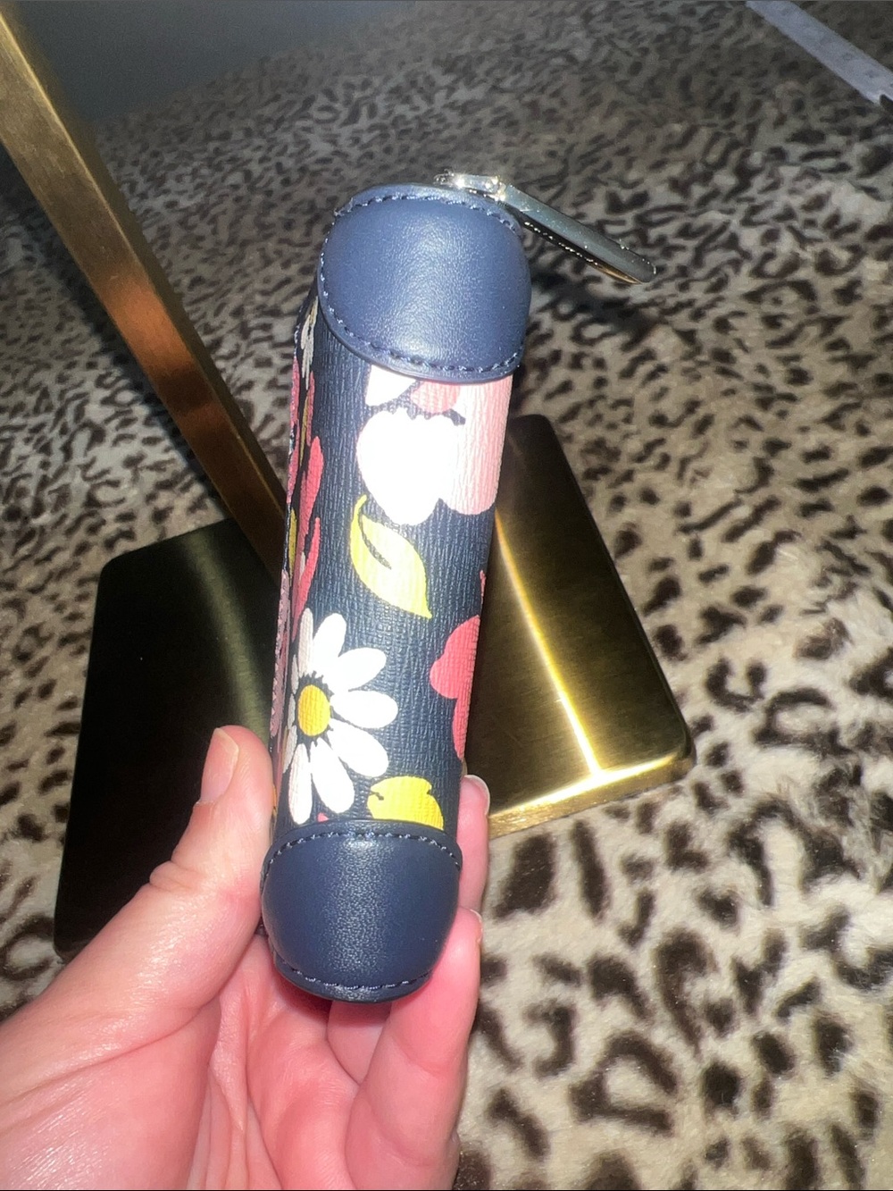 kate spade Navy Floral Mini Wallet with Pink, White & Yellow Blooms - Picture 3 of 6